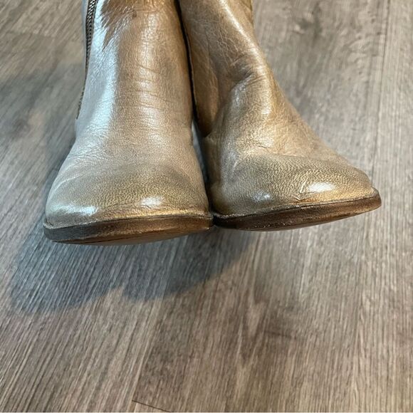 SILVANO SASSETTI Gray Leather Zipper Ankle Boots - Picture 6 of 13